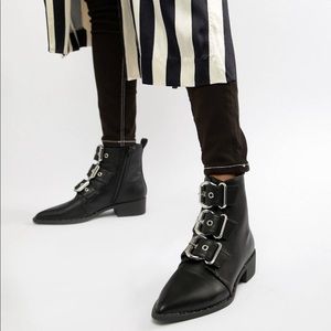 Misguided black pointed toe boots